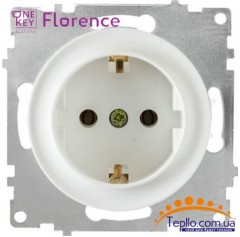 Розетка Florence c заземлением белая