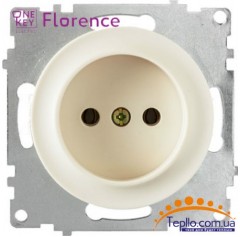 Розетка Florence без заземления бежевая