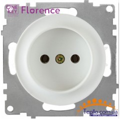 Розетка Florence без заземления белая