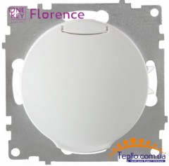 Розетка Florence c заземлением и крышкой белая
