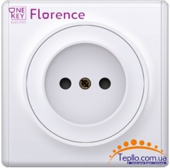 Розетка Florence без заземления белая