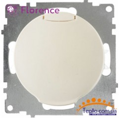 Розетка Florence c заземлением и крышкой беж