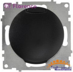 Розетка Florence c заземлением и крышкой черная