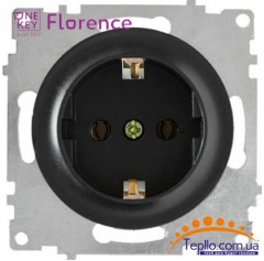 Розетка Florence c заземлением черная