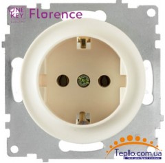 Розетка Florence c заземлением бежевая