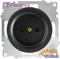 Розетка Florence без заземления черная