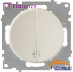 Переключатель двойной Florence бежевый