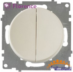 Выключатель двойной Florence бежевый