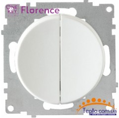 Выключатель двойной Florence белый