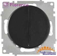 Выключатель двойной Florence черный
