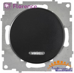 Выключатель одинарный с подсветкой Florence черный