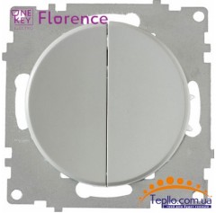 Выключатель двойной Florence серый